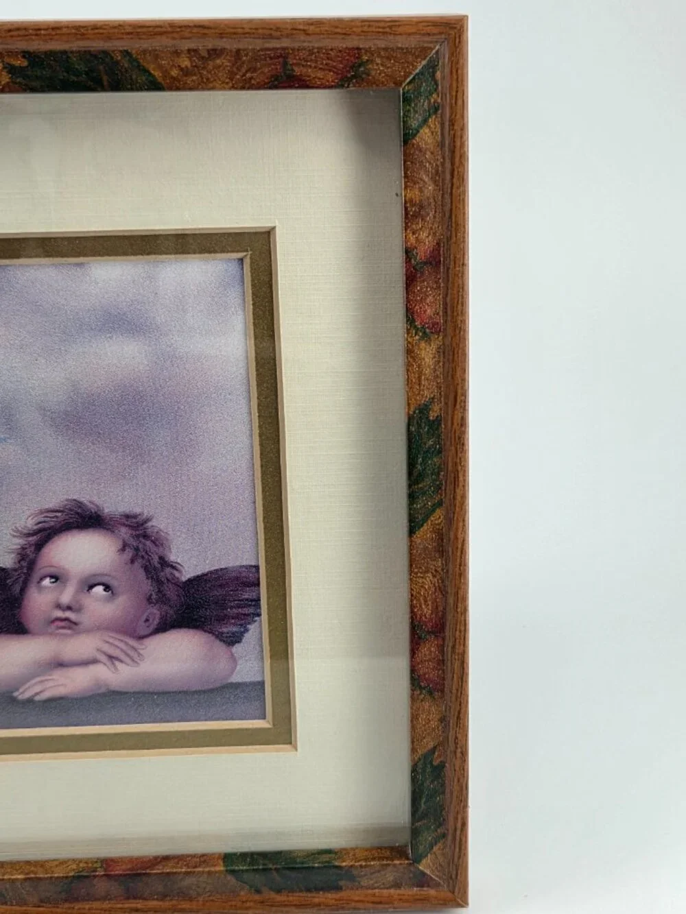 Framed Raphael Cherubs Renaissance Vintage Print Floral Wood Frame Art 👼✨